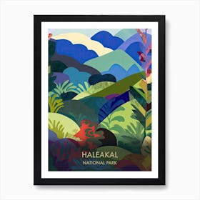 Haleakal National Park Travel Poster Matisse Style Affiche