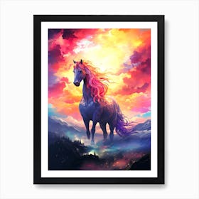 Horse In The Sunset Art Print