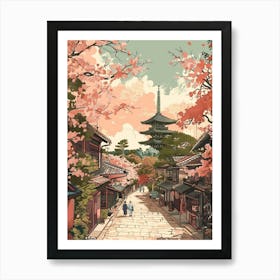 Nara Japan 7 Retro Illustration Art Print