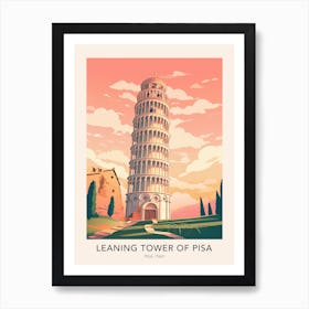 Leaning Tower Of Pisa Italy Travel Poster Art Print