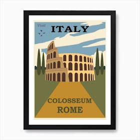 Rome, Italy Travel Poster 2, Karen Arnold Art Print