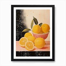 Art Deco Lemons 2 Art Print