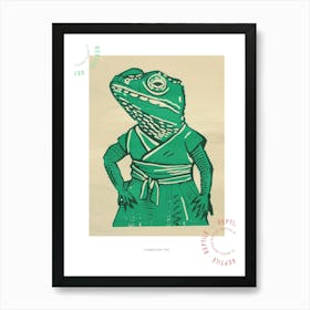 Chameleon In A Dress Bold Block Poster Art Print