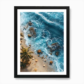 Aerial Beach Scene Art Print