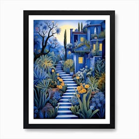 Blue Garden - Bohemian Art Art Print