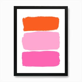 Pink And Orange Paint Palette Art Print