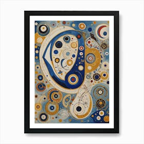 Abstract Blue & Gold Art Print