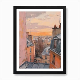 Montmartre Rooftops Morning Skyline 4 Art Print