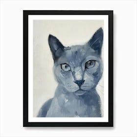 Russian Blue Cat Painting 3 Art Print