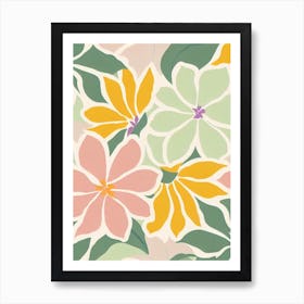 Bird Of Paradise Pastel Floral 1 Flower Art Print