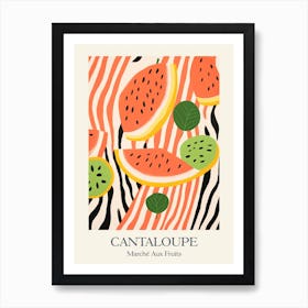 Marche Aux Fruits Cantaloupe Fruit Summer Illustration 3 Art Print