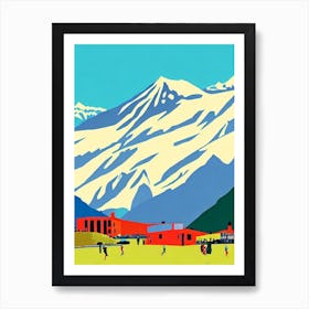 La Parva, Chile Midcentury Vintage Skiing Poster Art Print