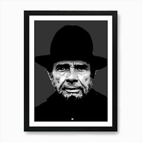 Merle Haggard american Country Musician in Grayscale Art Print