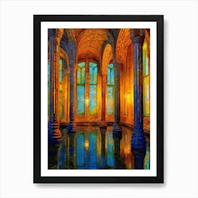 Basilica Cistern Yerebatan Sarnc Pixel Art 11 Art Print