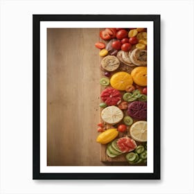 Colorful Fruits And Vegetables Art Print