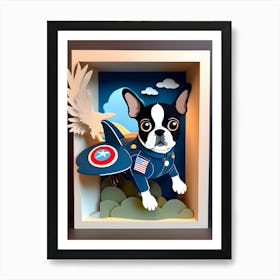 Boston Terrier-Reimagined 6 Art Print