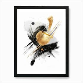 Abstract Gold And Black Painting 36 Art Print