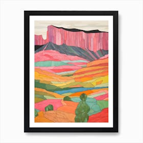 Mount Roraima South America 1 Colourful Mountain Illustration Art Print