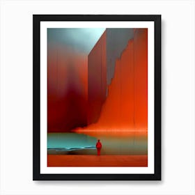 Man Standing In A Red Building Art Print