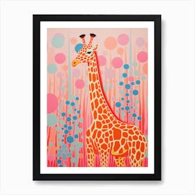 Giraffe Dot Portrait 3 Art Print