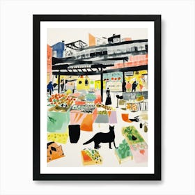 The Food Market In Tokyo 2 Illustration Art Print