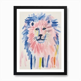 Playful Illustration Of Lion For Kids Room 4 Affiche