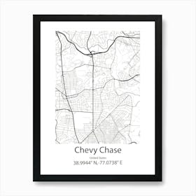 Chevy Chase,United States Minimalist Map Art Print