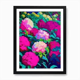 Mass Plantings Of Peonies Colourful Colourful Painting Art Print