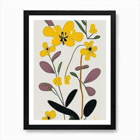 Sticky Monkeyflower Wildflower Modern Muted Colours Art Print