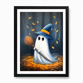 Ghost With Broom Art Print