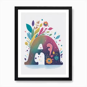 Colorful Letter A Illustration 62 Art Print