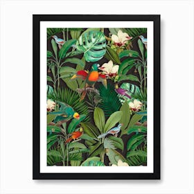 Tropical Jungle Birds Art Print