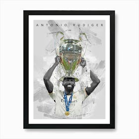 Antonio Rudiger Drawing Sketch Art Print