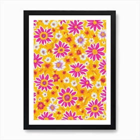 Gazania Floral Print Warm Tones1 Flower Art Print