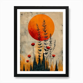 Sunset With Poppies 1 Art Print