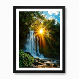 Waterfall In The Forest 12 Art Print