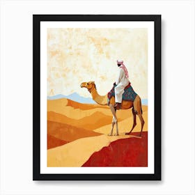 Camel Rider in A Desert Art Print