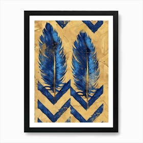 Blue Feathers 3 Art Print