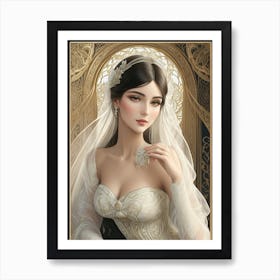 Bride In A Wedding Dress Art Print