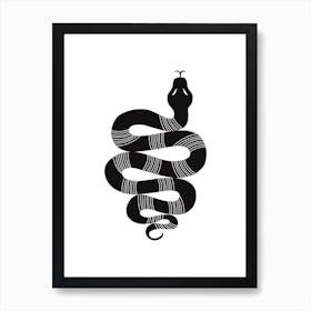 Large Snake Stripes Blk Art Print