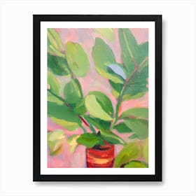 Baby Rubber Plant Impressionist Painting Art Print
