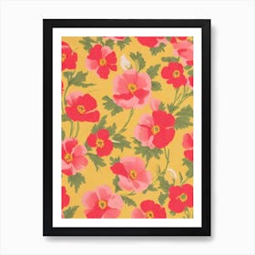 Eustoma Floral Print Warm Tones2 Flower Art Print