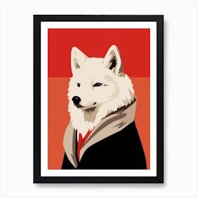 Japanese Wolf Art Nouveau 1 Art Print