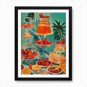 Jelly Dessert Selection Retro Collage 2 Art Print