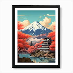 Mountains And Hot Springs Japanese Style Illustration 8 Art Print