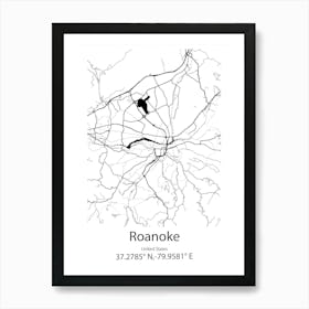 Roanoke Rapids,United States Minimalist Map Poster