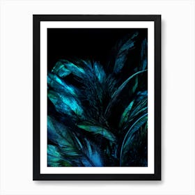 Dark Blue Feathers Art Print