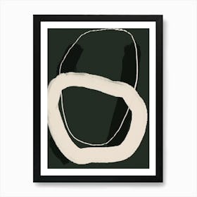 Strokes On Green No 3 Art Print