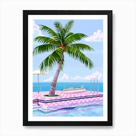 Palm Tree On The Beach 7 Art Print