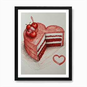 Red Velvet Cake Art Print